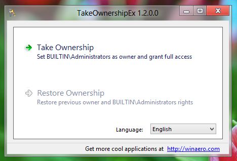 TakeOwnershipEx 1.2 - берем права на управление файлами в свои руки