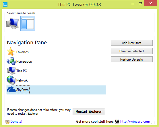 This PC Tweaker v0.0.0.3 для Windows 8.1